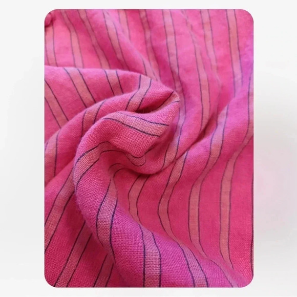 Anna Melani 100%  Linen Pink Pinstripe Sleeveless Mini Dress Size 3X - Picture 10 of 11